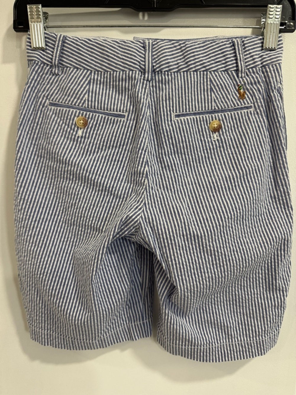 Polo Ralph Lauren Boys Sz10 Blue White Striped Seersucker Shorts Classic Preppy - Picture 3 of 9